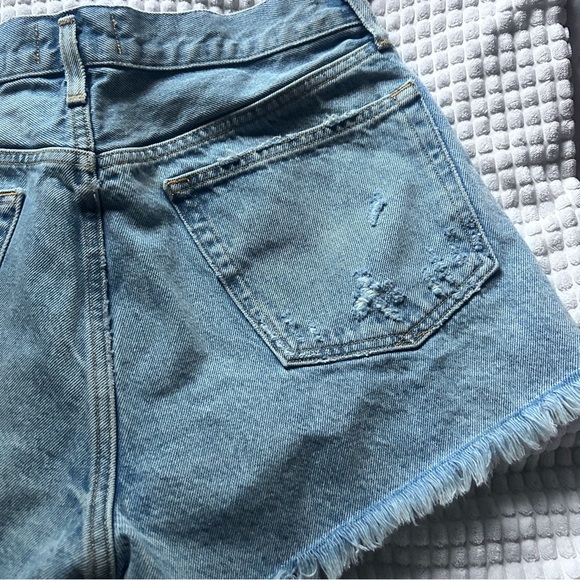 Agolde Jaden Fray Hem Button Fly Denim Shorts Women 30 - Picture 6 of 14